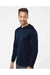 Paragon 220 Mens Bahama Performance Long Sleeve Hooded T-Shirt Hoodie Navy Blue Model Side