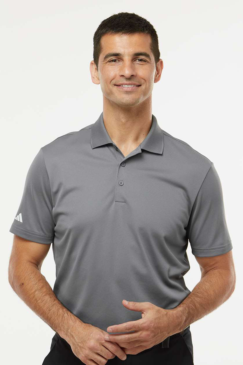 Adidas A430 Mens UV Protection Short Sleeve Polo Shirt Grey Model Front