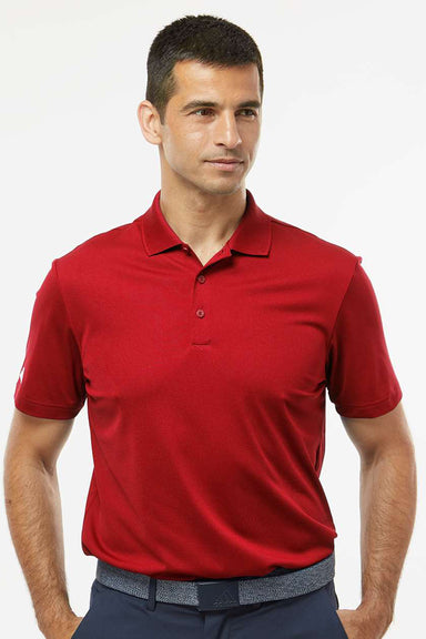 Adidas A430 Mens UV Protection Short Sleeve Polo Shirt Power Red Model Front