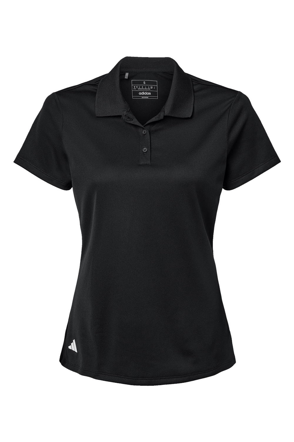 Adidas A431 Womens UV Protection Short Sleeve Polo Shirt Black Flat Front