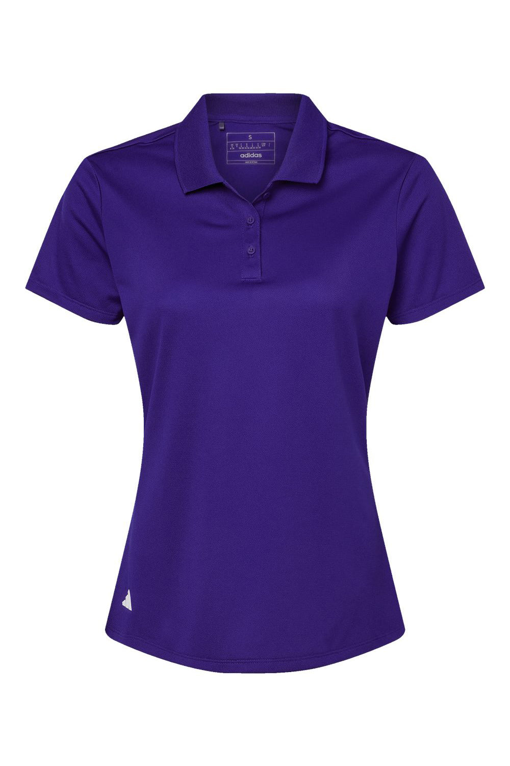 Adidas A431 Womens UV Protection Short Sleeve Polo Shirt Collegiate Purple Flat Front