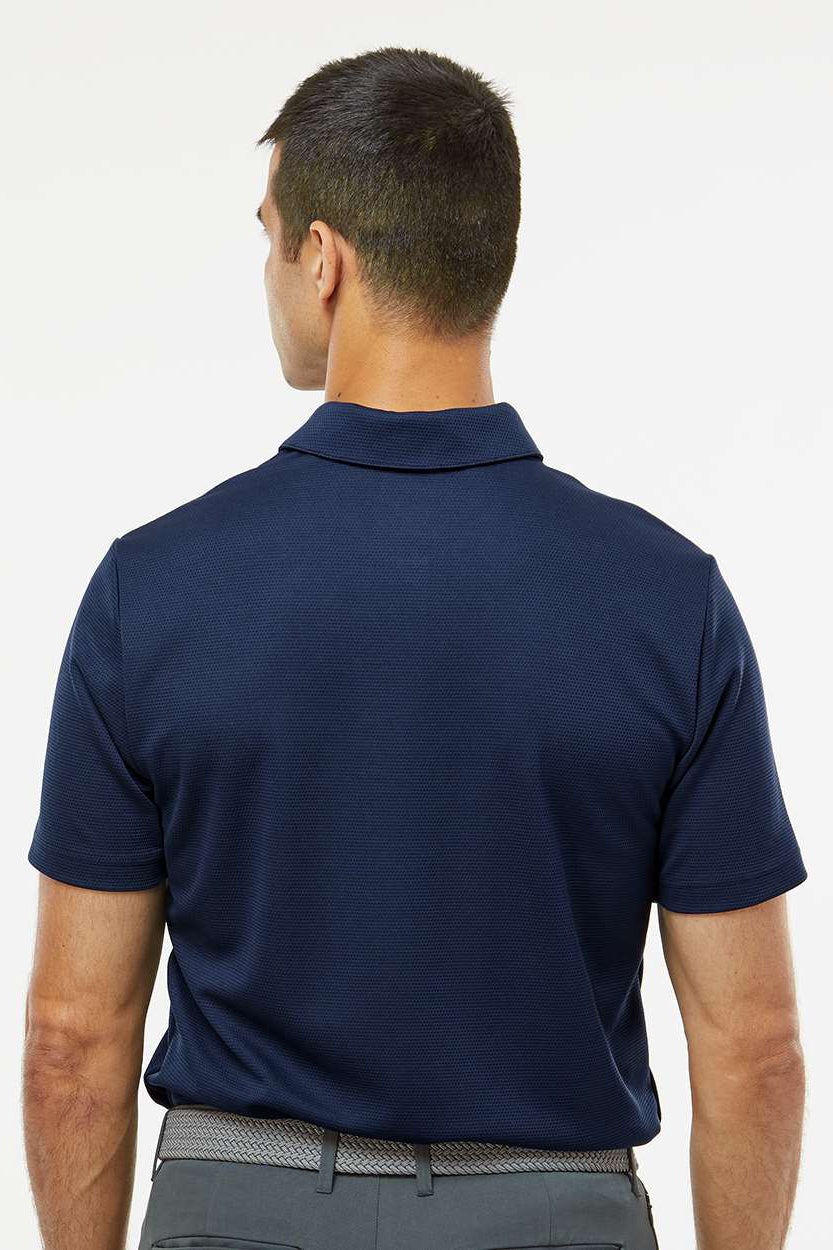 Adidas A580 Mens Micro Pique Short Sleeve Polo Shirt Collegiate Navy Blue Model Back