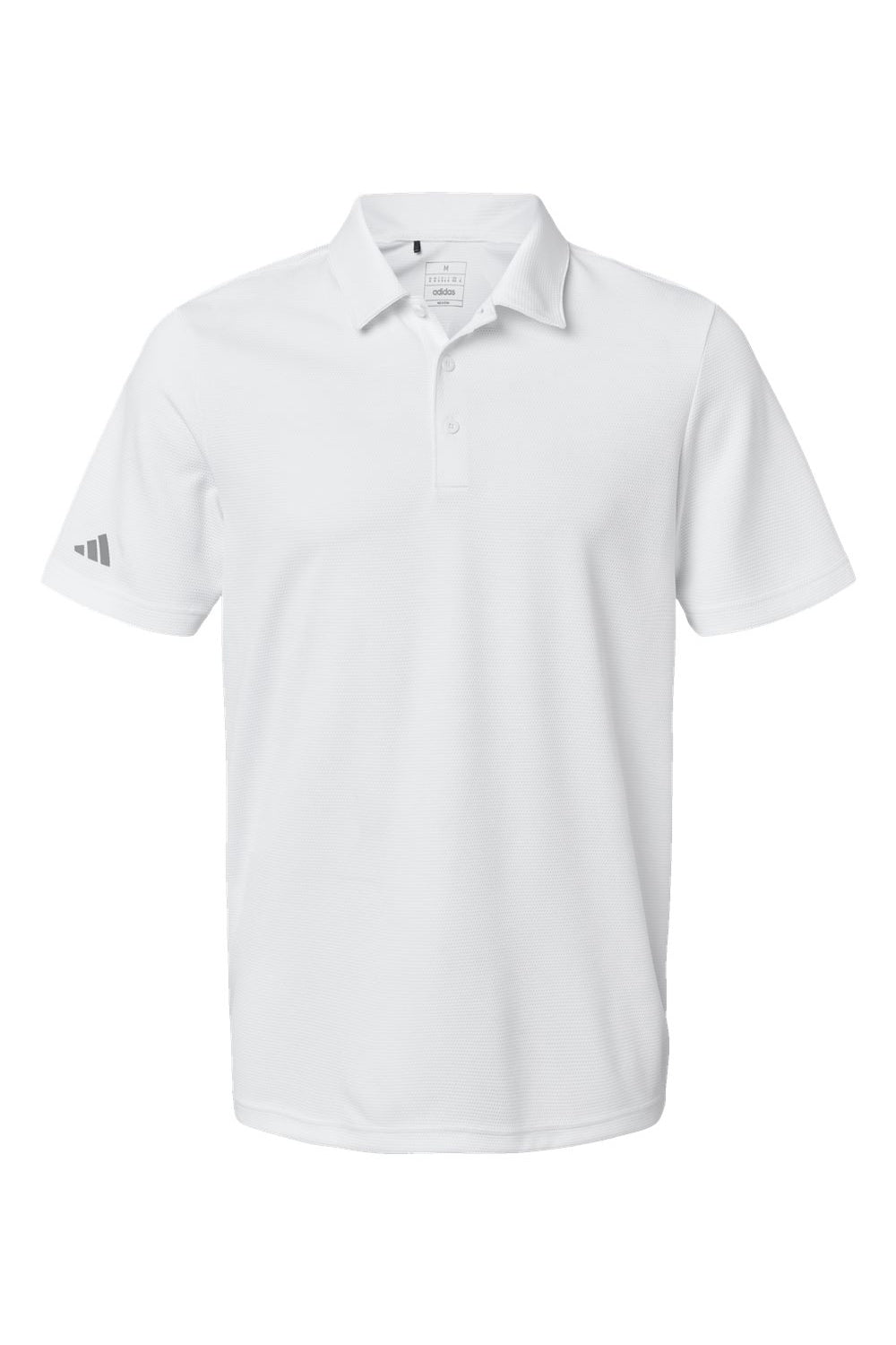 Adidas A580 Mens Micro Pique Short Sleeve Polo Shirt White Flat Front