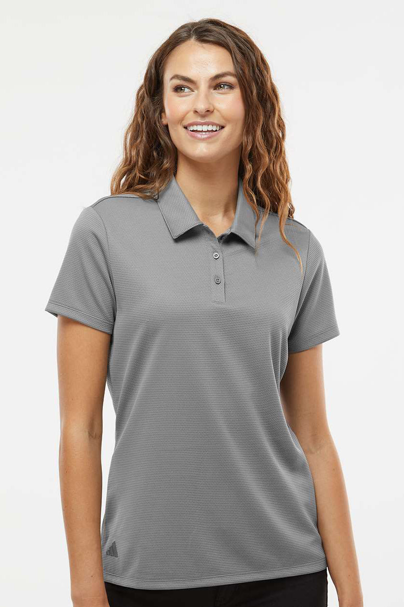 Adidas A581 Womens Micro Pique Short Sleeve Polo Shirt Grey Model Front