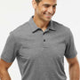 Adidas Mens Heathered Short Sleeve Polo Shirt - Black Melange