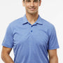 Adidas Mens Heathered Short Sleeve Polo Shirt - Collegiate Royal Blue Melange