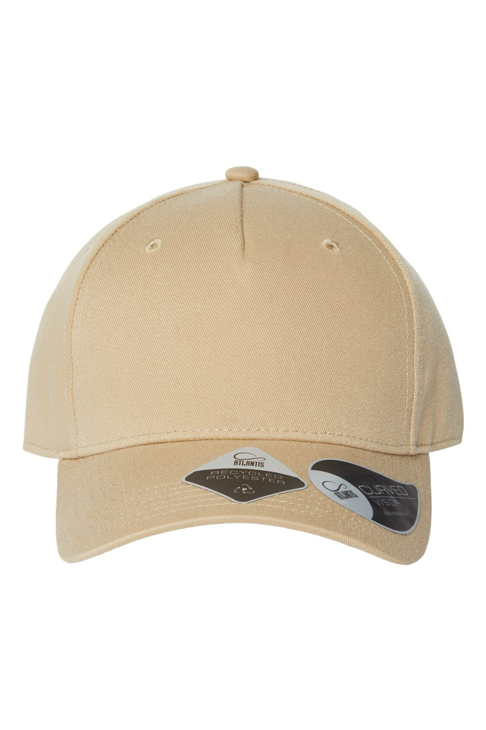 Atlantis Headwear FIJI Mens Sustainable Adjustable Hat Khaki Flat Front