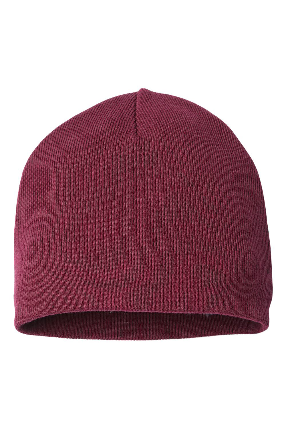 Atlantis Headwear YALA Mens Sustainable Beanie Burgundy Flat Front