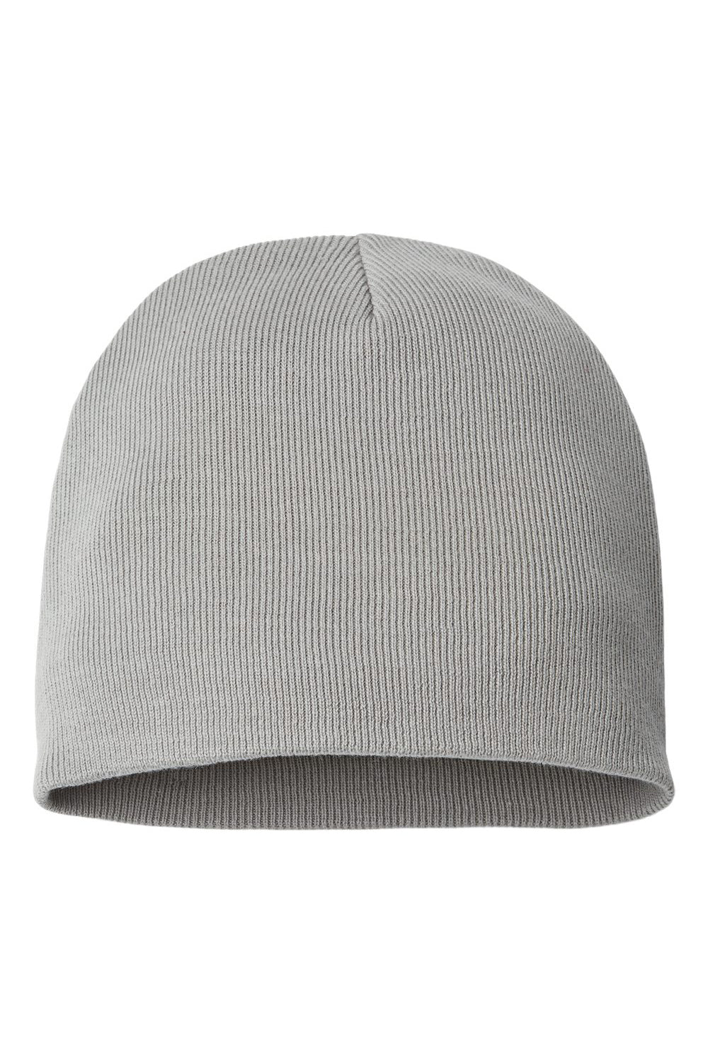 Atlantis Headwear YALA Mens Sustainable Beanie Light Grey Flat Front