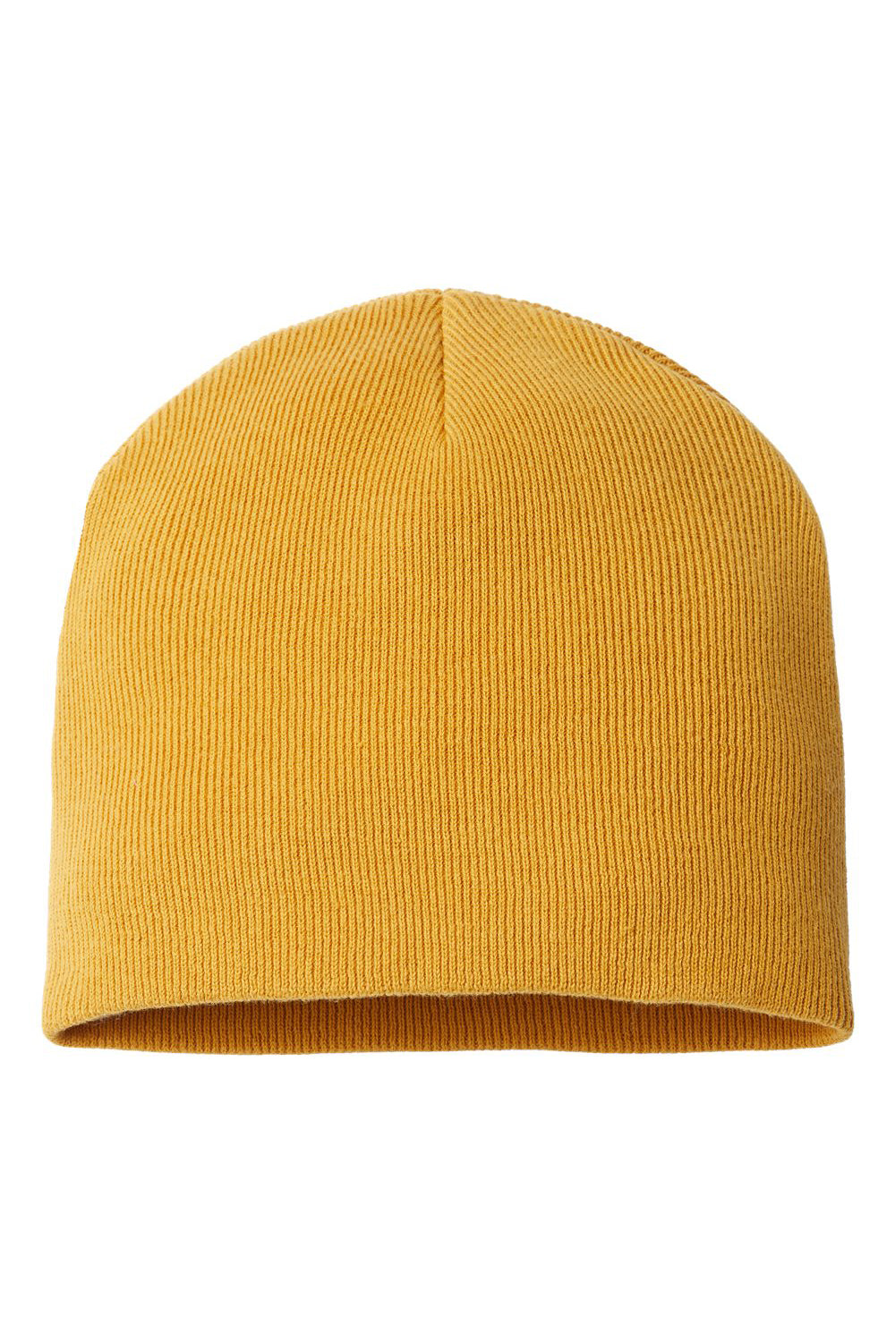 Atlantis Headwear YALA Mens Sustainable Beanie Mustard Yellow Flat Front