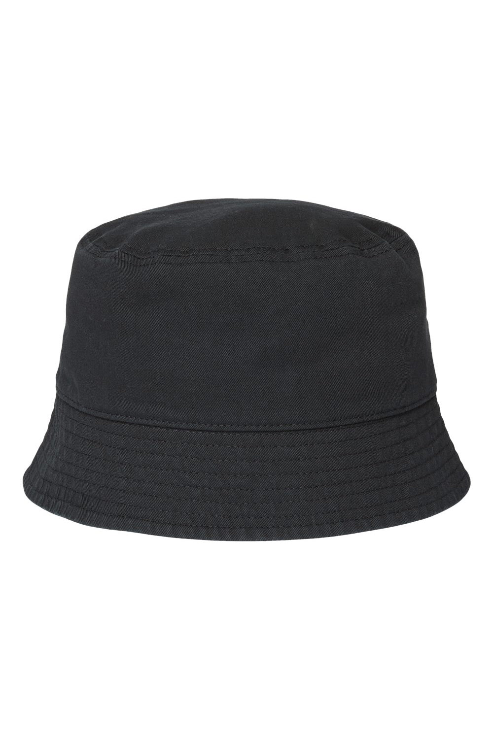 Atlantis Headwear POWELL Mens Sustainable Bucket Hat Black Flat Front