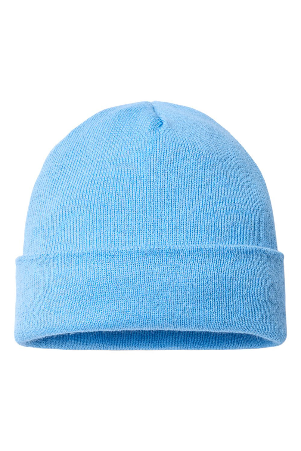 Cap America TKN24 Mens USA Made Cuffed Knit Beanie Carolina Blue Flat Front