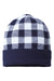 Cap America RKP12 Mens USA Made Plaid Beanie Navy Blue/White Flat Front