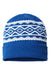 Cap America RKD12 Mens USA Made Diamond Cuffed Beanie True Royal Blue/Silver Grey Flat Front