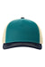 Richardson 112FP Mens 5 Trucker Hat Teal Blue/Birch/Navy Blue Flat Front