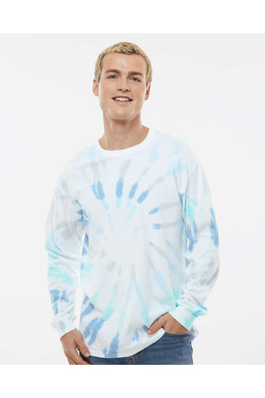 Colortone 2000 Mens Long Sleeve Crewneck T-Shirt Glacier Model Front