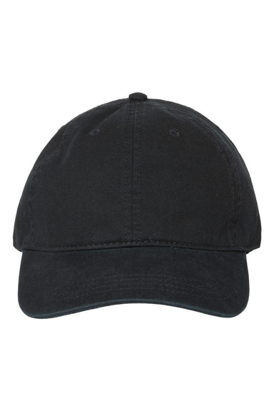 Cap America i1002 Mens Relaxed Adjustable Dad Hat Black Flat Front