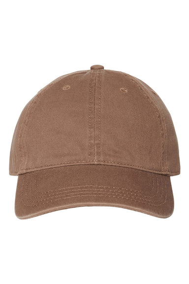Cap America i1002 Mens Relaxed Adjustable Dad Hat Brown Flat Front
