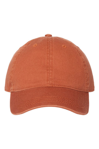 Cap America i1002 Mens Relaxed Adjustable Dad Hat Burnt Orange Flat Front
