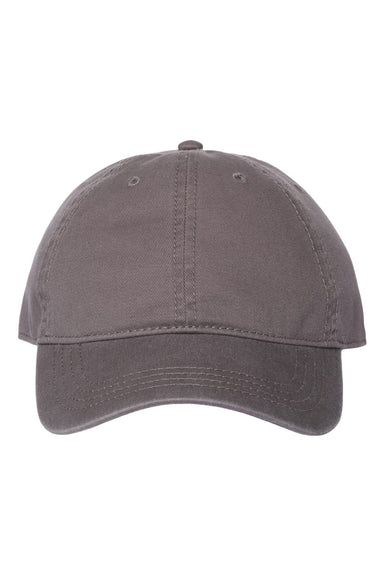 Cap America i1002 Mens Relaxed Adjustable Dad Hat Charcoal Grey Flat Front