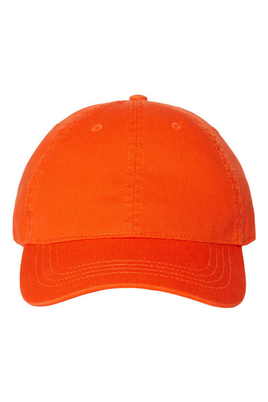 Cap America i1002 Mens Relaxed Adjustable Dad Hat Orange Flat Front