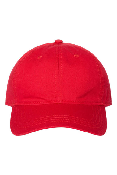 Cap America i1002 Mens Relaxed Adjustable Dad Hat Red Flat Front