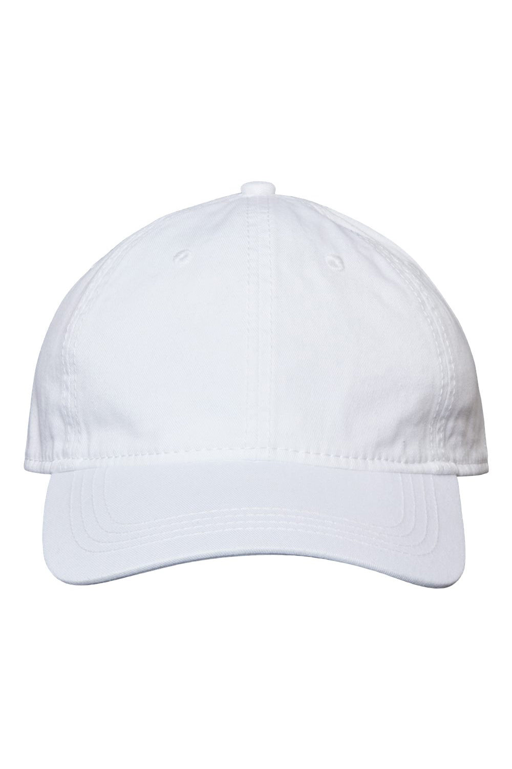 Cap America i1002 Mens Relaxed Adjustable Dad Hat White Flat Front