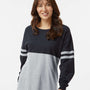 Boxercraft Womens Pom Pom Long Sleeve Crewneck T-Shirt - Black/Oxford Grey - NEW