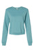 Bella + Canvas 7511 Womens Sponge Fleece Classic Crewneck Sweatshirt Heather Blue Lagoon Flat Front