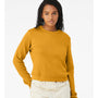 Bella + Canvas Womens Sponge Fleece Classic Crewneck Sweatshirt - Heather Mustard - NEW