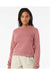 Bella + Canvas 7511 Womens Sponge Fleece Classic Crewneck Sweatshirt Mauve Model Front