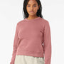 Bella + Canvas Womens Sponge Fleece Classic Crewneck Sweatshirt - Mauve - NEW