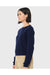 Bella + Canvas 7511 Womens Sponge Fleece Classic Crewneck Sweatshirt Navy Blue Model Side