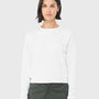 Bella + Canvas Womens Sponge Fleece Classic Crewneck Sweatshirt - White - NEW