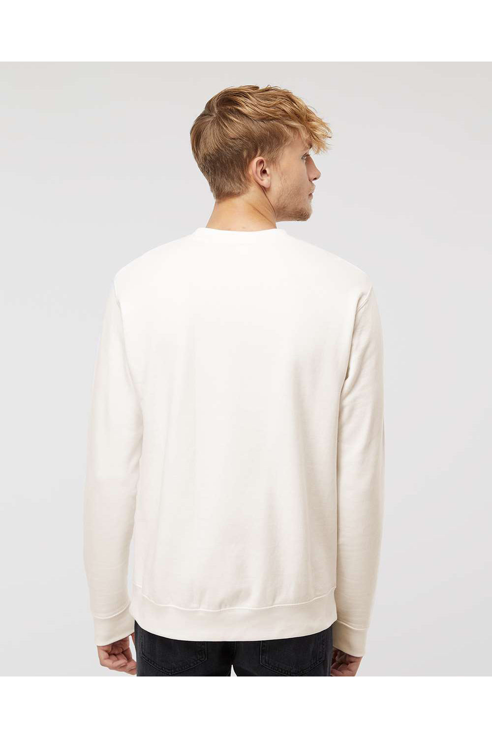 Independent Trading Co. SS3000 Mens Crewneck Sweatshirt Bone Model Back