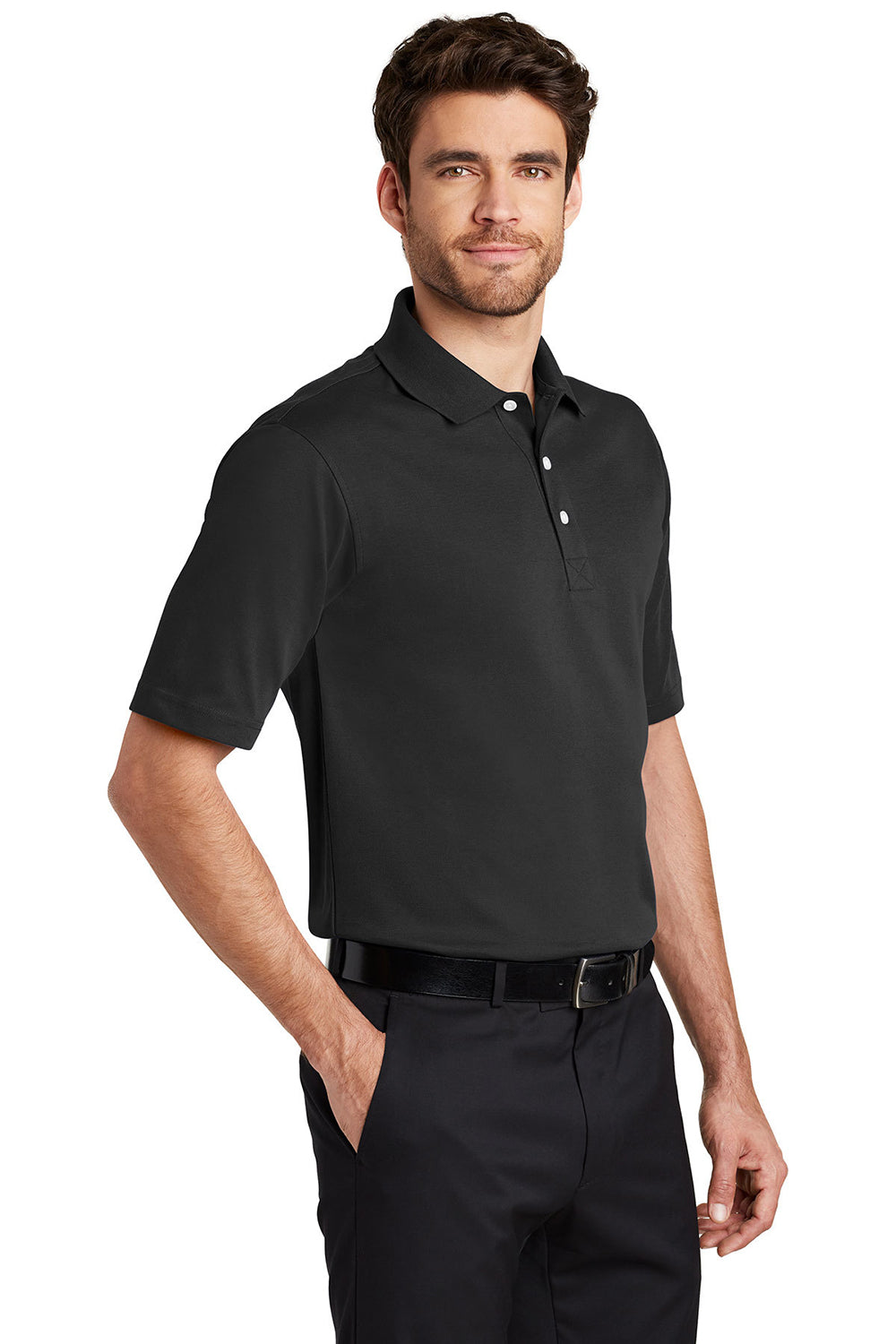 Port Authority K455/TLK455 Mens Rapid Dry Moisture Wicking Short Sleeve Polo Shirt Jet Black Model 3q