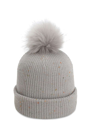 Imperial 6014 Mens The Montage Pom Cuffed Beanie Light Grey Flat Front