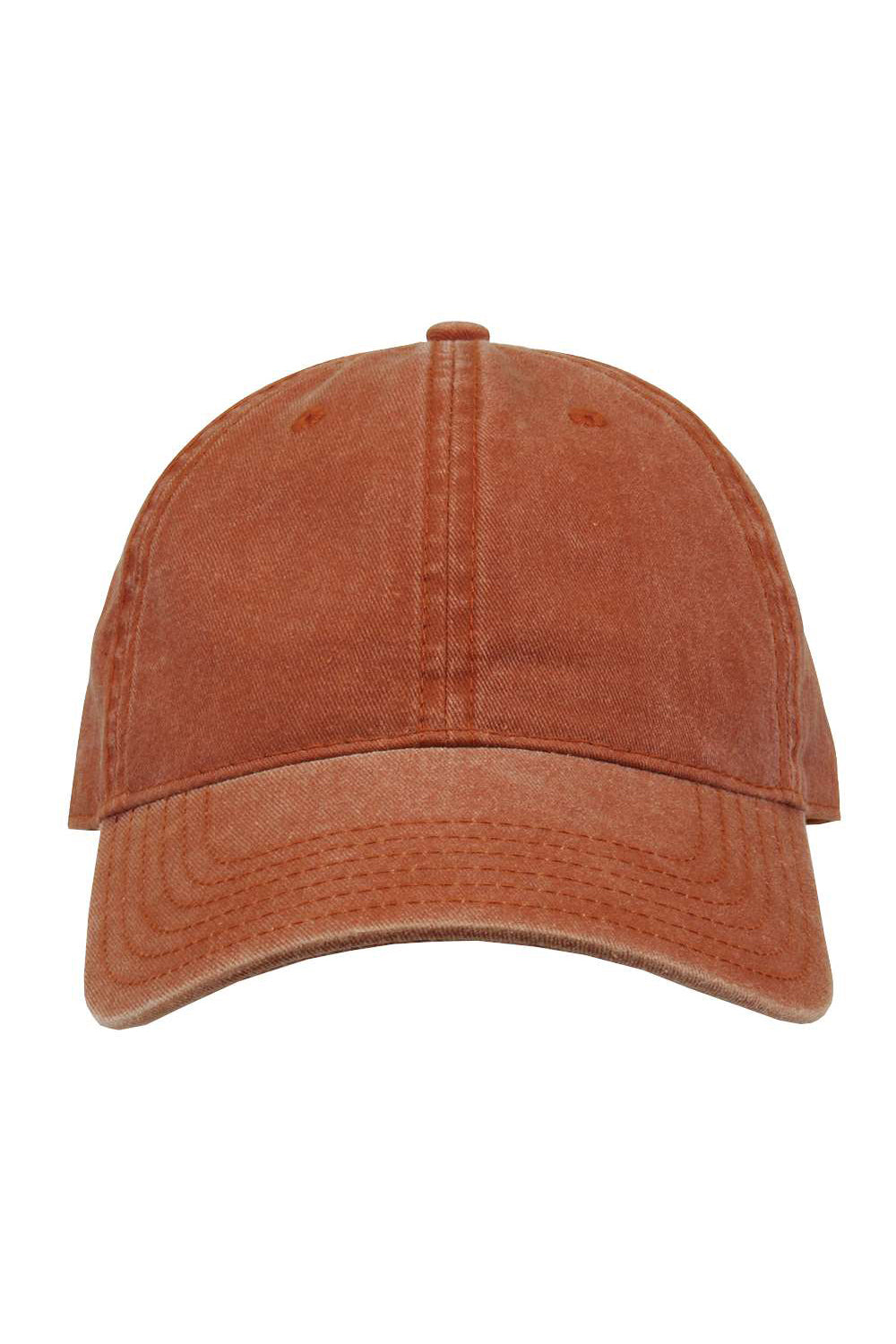 The Game GB465 Mens Pigment Dyed Hat Texas Orange Flat Front