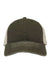 The Game GB460 Mens Pigment Dyed Trucker Hat Army Green/Stone Flat Front