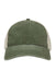 The Game GB460 Mens Pigment Dyed Trucker Hat Light Olive Green/Stone Flat Front