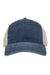 The Game GB460 Mens Pigment Dyed Trucker Hat Navy Blue/Stone Flat Front