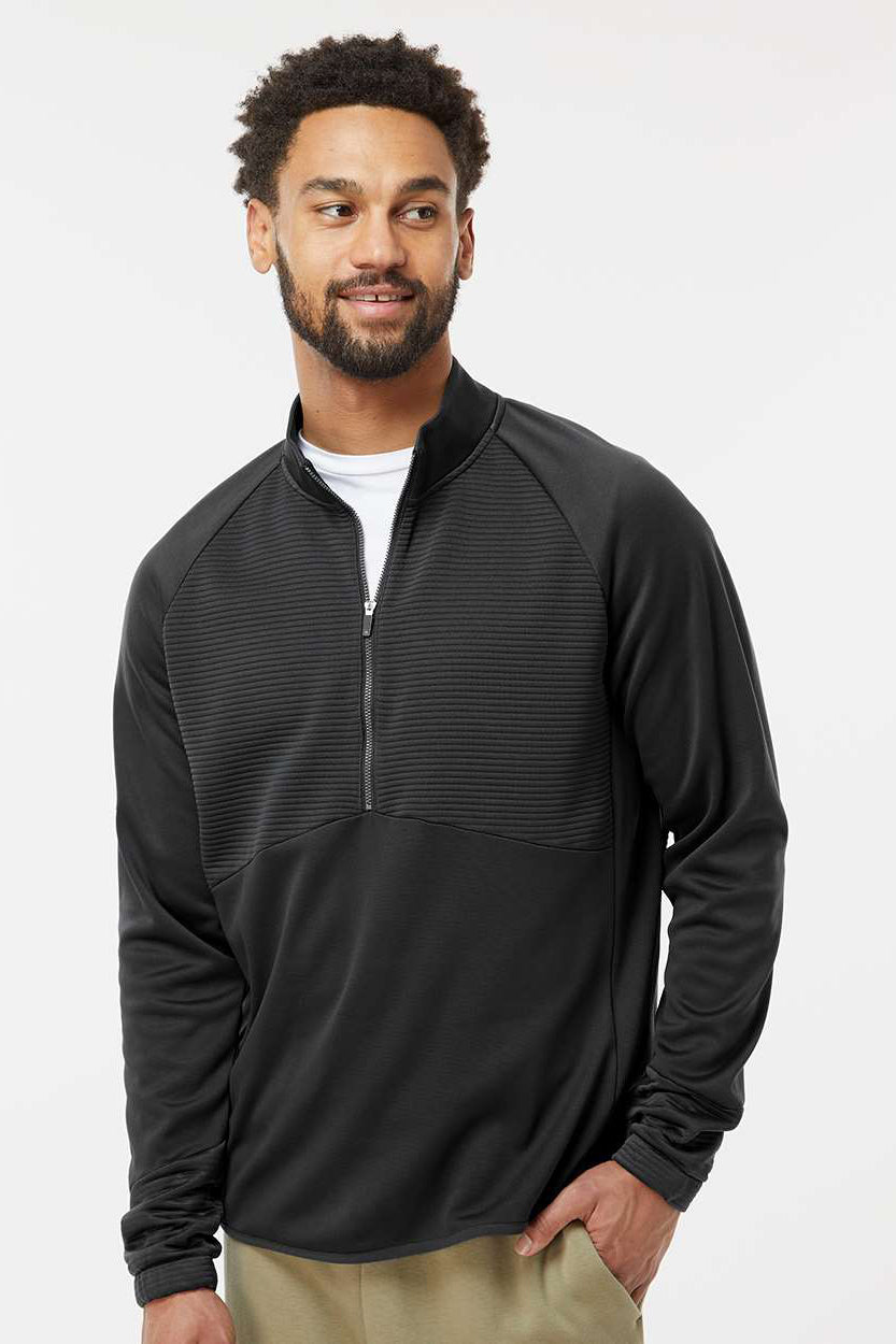 Adidas A587 Mens 1/4 Zip Sweatshirt Black Model Front