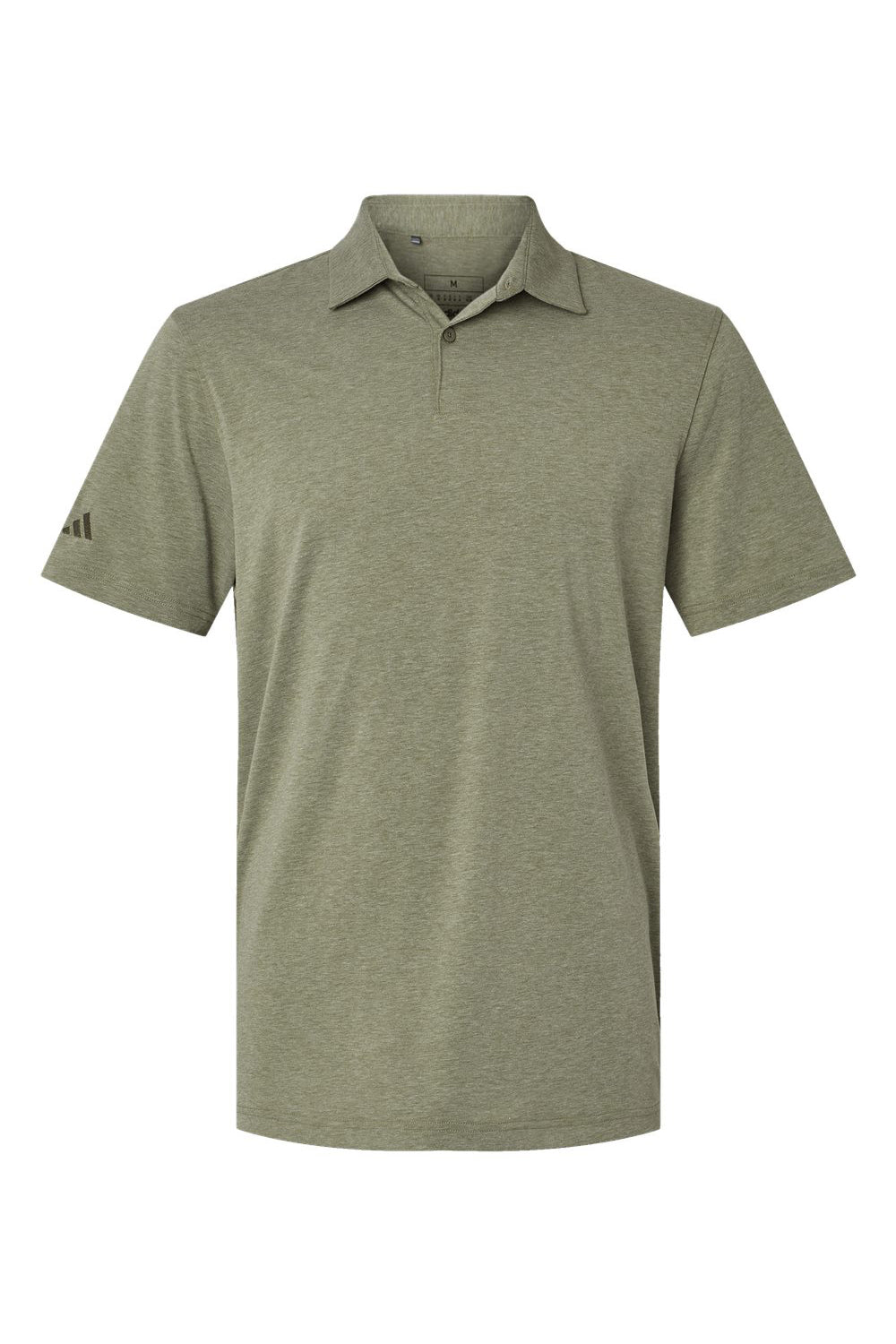 Adidas A590 Mens Short Sleeve Polo Shirt Olive Strata Melange Flat Front