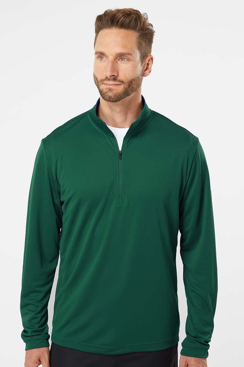 Adidas A401 Mens UPF 50+ 1/4 Zip Sweatshirt Collegiate Green Model Front