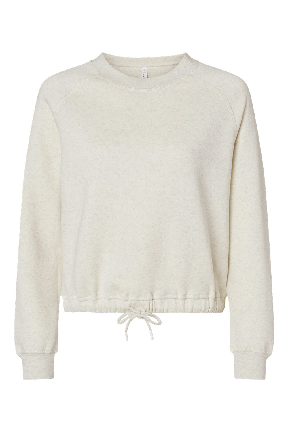 LAT 3528 Womens Relaxed Boxy Fleece Crewneck Sweatshirt Heather Natural Flat Front