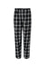 Boxercraft BM6624 Mens Harley Flannel Pants Black/White Flat Front