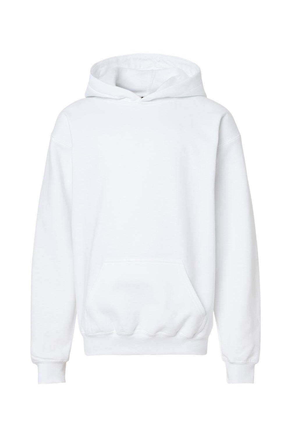 Gildan SF500B Youth Softstyle Hooded Sweatshirt Hoodie w/ Pouch Pocket White Flat Front