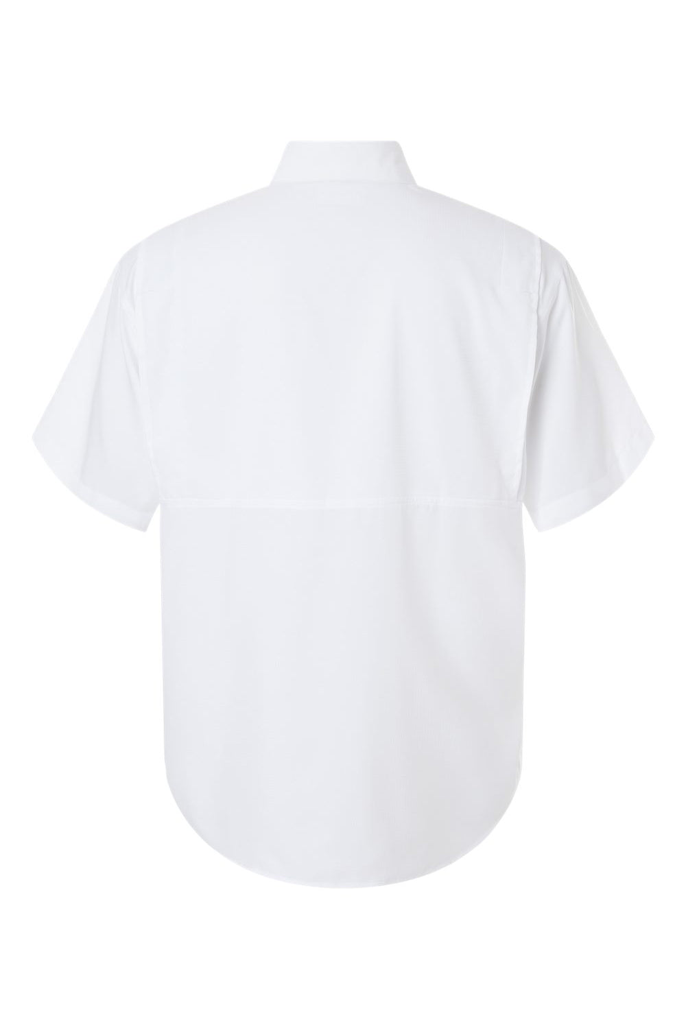 Paragon 700 Mens Hatteras Performance Short Sleeve Button Down Shirt White Flat Back