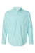 Paragon 702 Mens Kitty Hawk Performance Long Sleeve Button Down Shirt Aqua Blue Flat Front