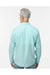 Paragon 702 Mens Kitty Hawk Performance Long Sleeve Button Down Shirt Aqua Blue Model Back